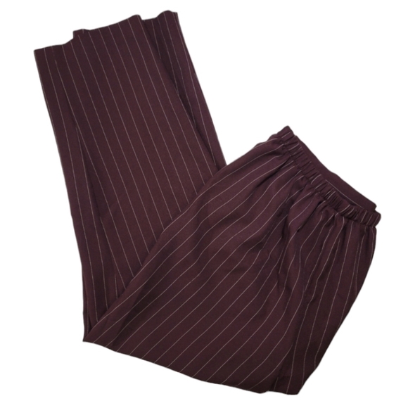 Vintage Pride & Joy Pin Striped Wide Straight Leg Trousers Sz20w Womens Brown - Picture 4 of 8